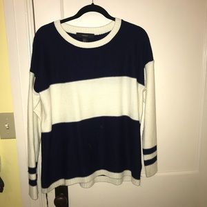 White and Navy Striped Forever 21 Sweater